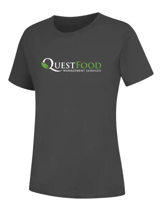 Womens Charcoal Core Blend Tee w/Quest Food Logo