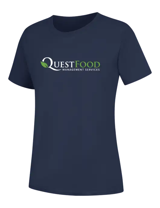 Womens Navy Core Blend Tee w/Quest Food Logo