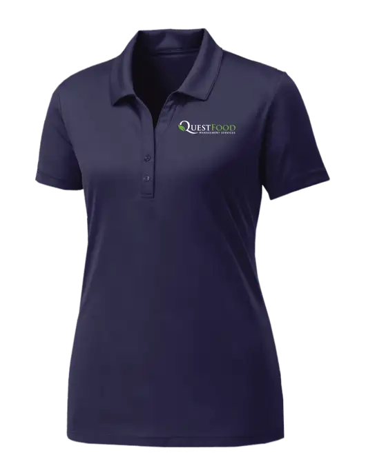 Womens Navy PosiCharge Competitor Polo w/Quest Food Logo