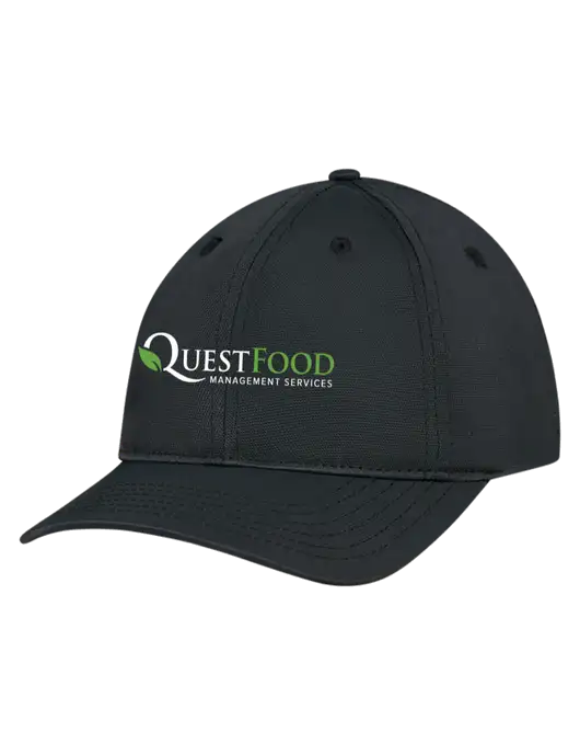 Black Nylon Twill Performance Cap w/Quest Food Logo