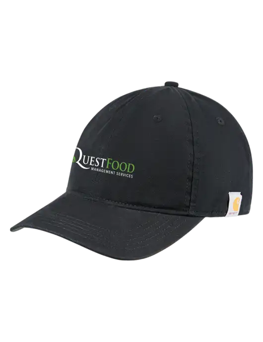Carhartt Black Cotton Canvas Cap w/Quest Food Logo