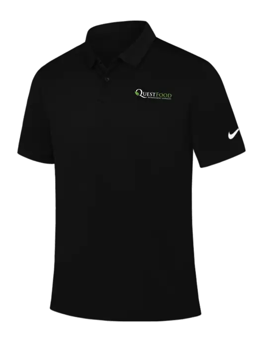 Nike Black Dry Essential Solid Polo w/Quest Food Logo