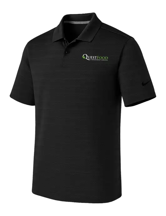 Nike Black Dri-FIT Vapor Jacquard Polo w/Quest Food Logo