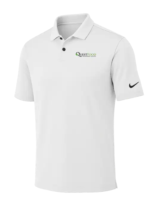 Nike White Dri-FIT Vapor Polo w/Quest Food Logo