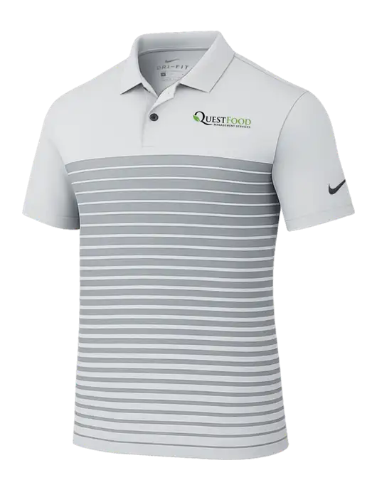 Nike Light Grey Dri-FIT Vapor Block Polo w/Quest Food Logo