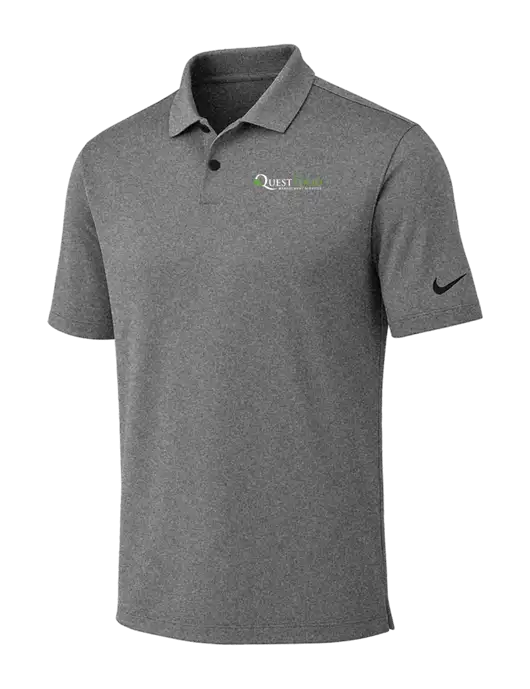 Nike Dark Grey Heather Dri-FIT Vapor Polo w/Quest Food Logo