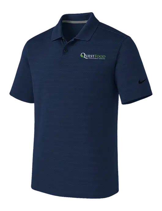Nike Navy Dri-FIT Vapor Jacquard Polo w/Quest Food Logo