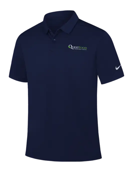 Nike Navy Dry Essential Solid Polo w/Quest Food Logo