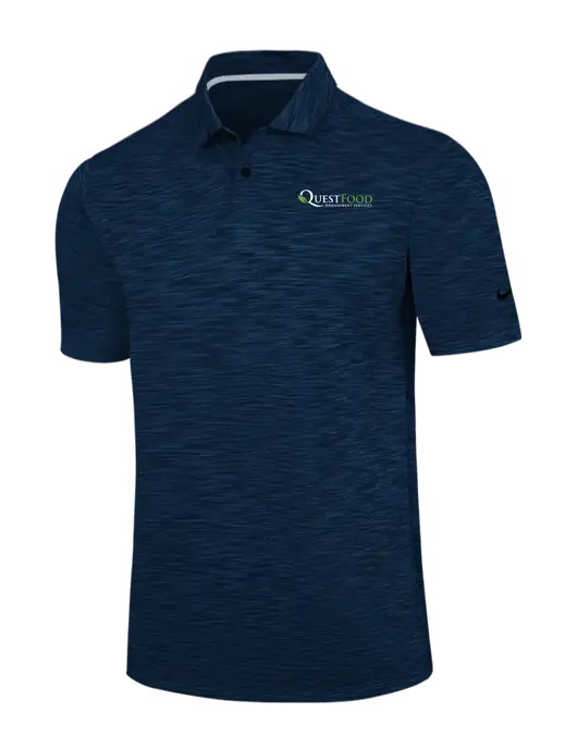 Nike Navy Dri-FIT Vapor Space Dyed Polo w/Quest Food Logo