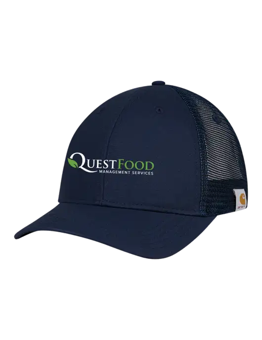 Carhartt Navy Trucker Rugged Pro Series Cap w/Quest Food Logo