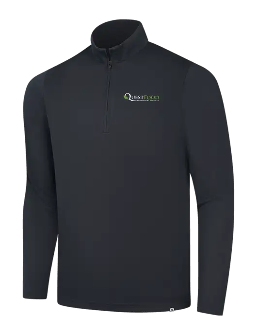 TravisMathew Black Coveside ¼-Zip w/Quest Food Logo