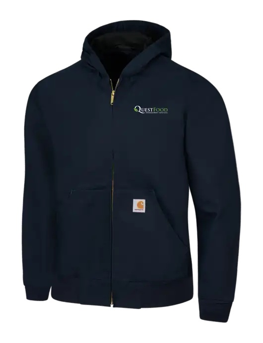 Carhartt Navy Thermal Lined Duck Active Jacket w/Quest Food Logo