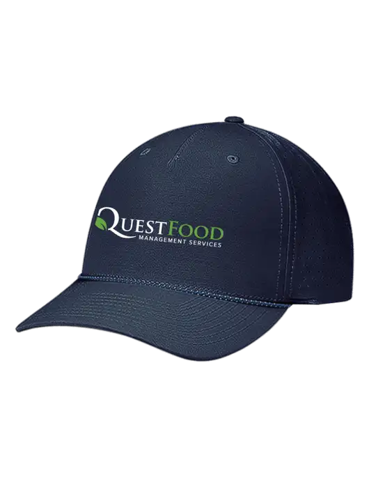 Richardson Laser Perf Performance Dark Navy/Navy-Grey-Blue Rope Cap w/Quest Food Logo