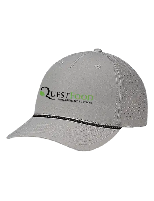 Richardson Laser Perf Performance Light Grey/Black-Grey Rope Cap w/Quest Food Logo
