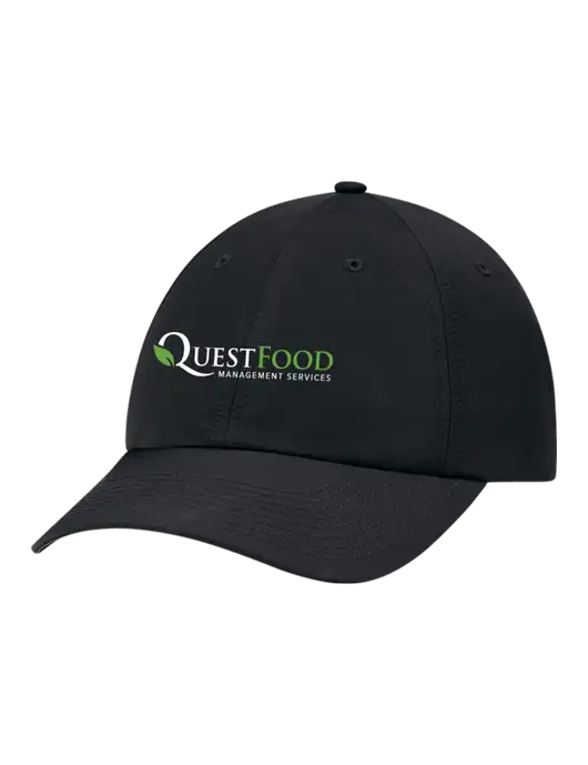 Richardson Relaxed Performance Lite Black Cap w/Quest Food Logo