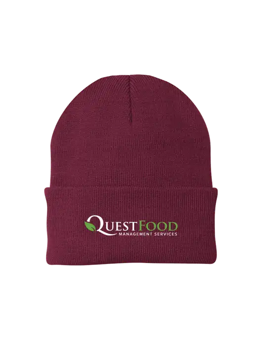 Maroon Knit Cap w/Quest Food Logo