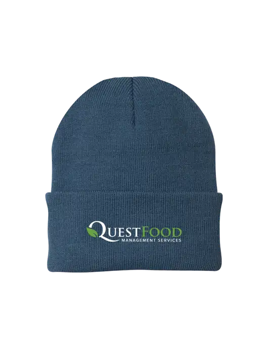 Dark Slate Knit Cap w/Quest Food Logo