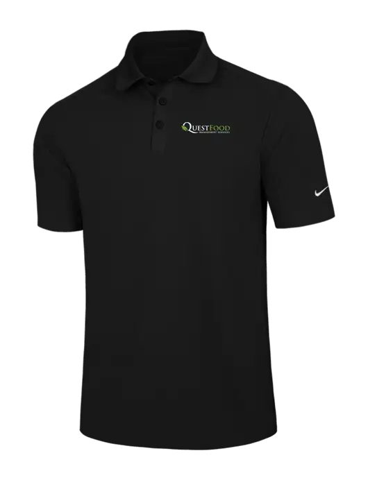 Nike Black Dri-FIT Classic Polo w/Quest Food Logo