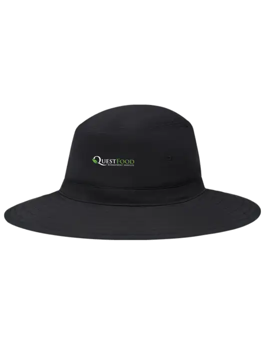 Black Booney Sun Hat w/Quest Food Logo