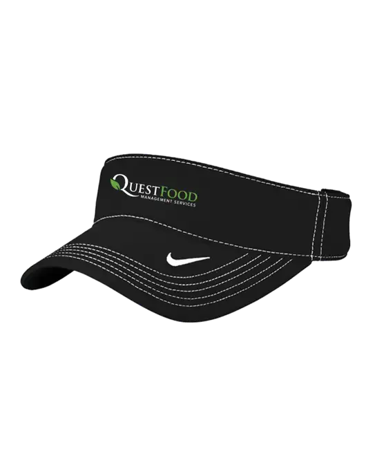 Nike Black Dri-FIT Ace Visor w/Quest Food Logo