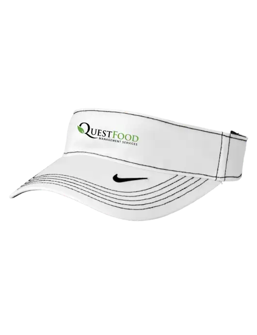 Nike White Dri-FIT Ace Visor w/Quest Food Logo