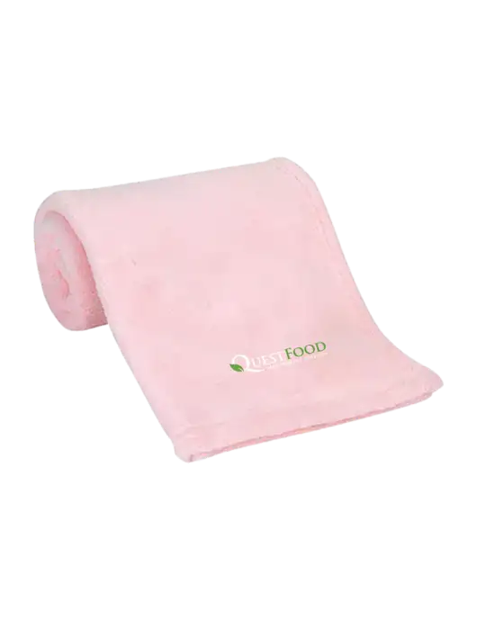 Pink Alpine Fleece Mink Touch Luxury Baby Blanket  w/Quest Food Logo