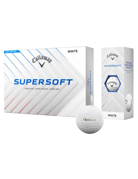 Callaway Supersoft Golf Balls 12/pk w/Quest Food Logo