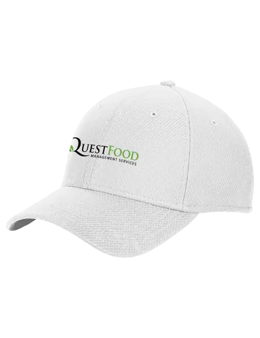 New Era Diamond Era White Stretch Cap w/Quest Food Logo