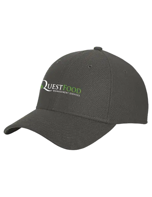 New Era Diamond Era Very Dark Grey Stretch Cap w/Quest Food Logo