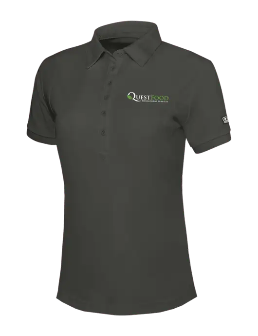 OGIO Womens Dark Grey Jewel Polo w/Quest Food Logo