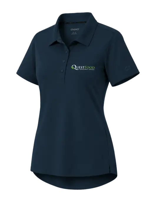 OGIO Womens Envision Dark Navy Polo w/Quest Food Logo