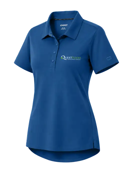 OGIO Womens Envision Light Navy Polo w/Quest Food Logo