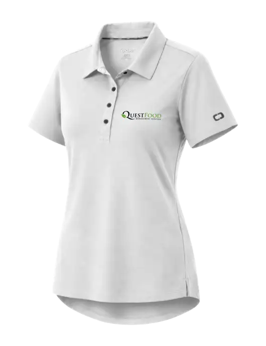 OGIO Womens Envision White Polo w/Quest Food Logo