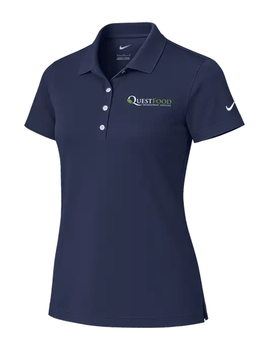 Nike Womens Dark Navy Tech Basic Dri-FIT Polo
 w/Quest Food Logo
