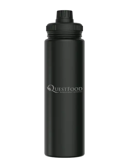 Liquid Life Black Sport Bottle w/Quest Food Logo