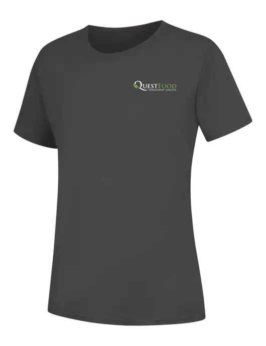Womens Charcoal Core Blend Tee w/Quest Food Logo