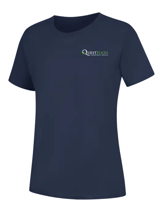 Womens Navy Core Blend Tee w/Quest Food Logo