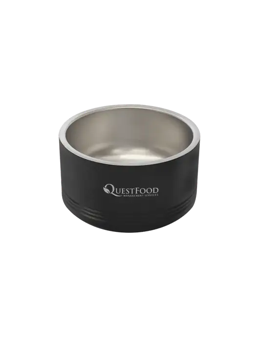 Polar Camel 18 oz. Small Black Pet Bowl w/Quest Food Logo