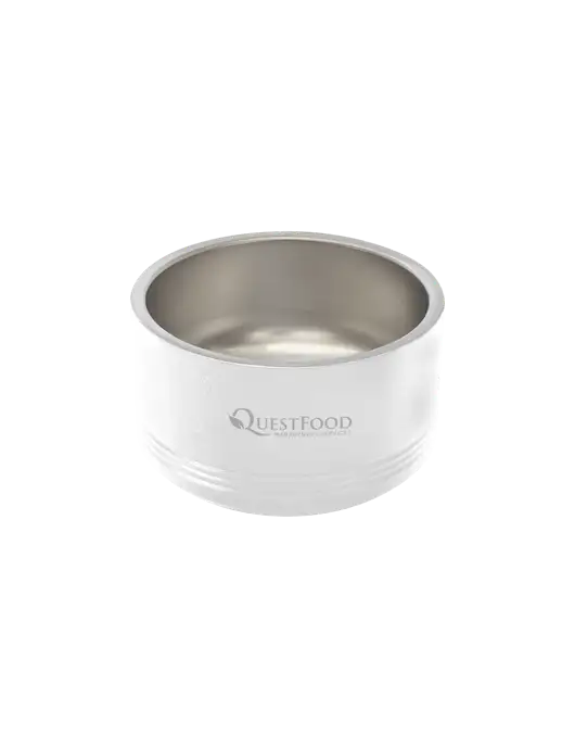 Polar Camel 18 oz. Small White Pet Bowl w/Quest Food Logo