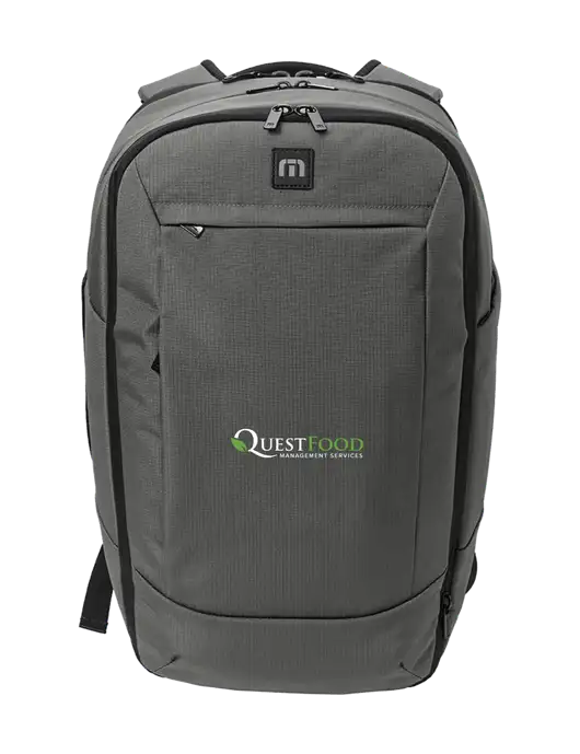 TravisMathew Lateral Medium Dark Grey Backpack w/Quest Food Logo