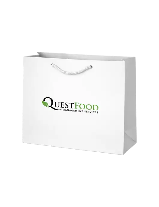 Gift Bag White Matte 9 x 7 w/Quest Food Logo