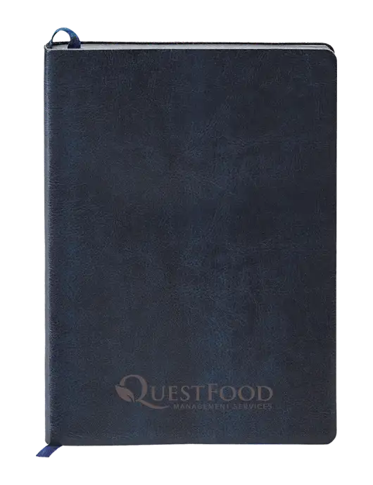 Fabrizio Dark Navy Soft Cover 5.75 x 8.125 Journal w/Quest Food Logo
