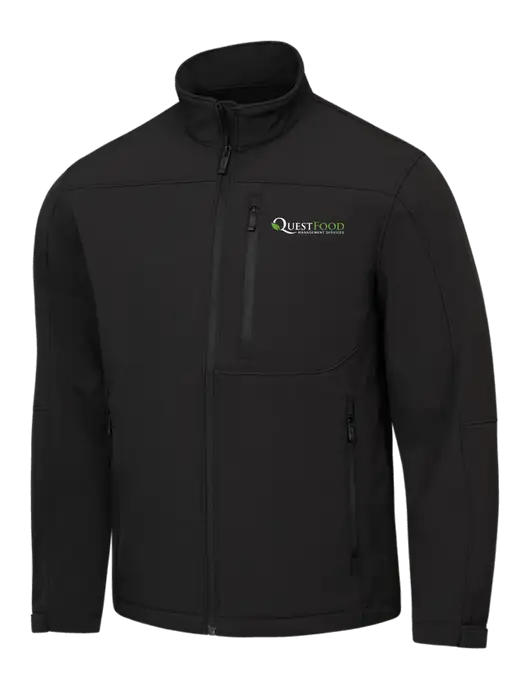 Weatherproof Black Soft Shell Jacket w/Quest Food Logo
